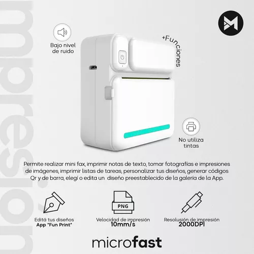 Mini Impresora térmica portátil, dispositivo de impresión para