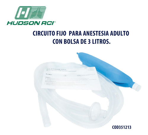 Circuito De Anestesia Adulto En Y 1.5m Bolsa Y Filtro Hudson