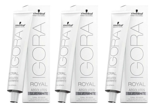 3 Tinturas Igora Silverwhite - Schwarzkopf 60g Tono