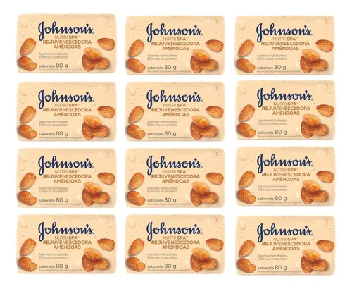 comprar Kit 12 Sabonete Em Barra Nutri Spa Amêndoas Johnson's 80g