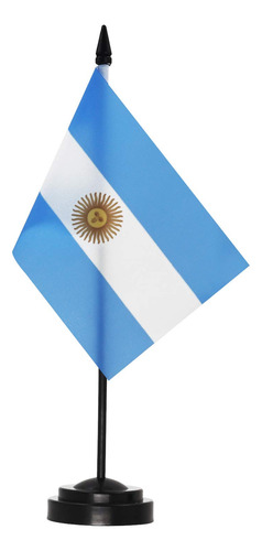 Bandera Argentina De Escritorio De 15 X 10 Cm Completa