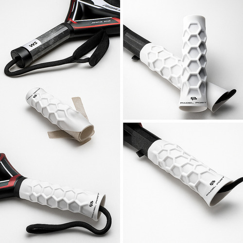 Grip Pádel Silicona Hesacore Bullpadel + 2 Overgrips Negros Blanco