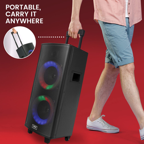 Sistema De Altavoces Bluetooth Pa Pyle 700w Dual 8 Recargabl