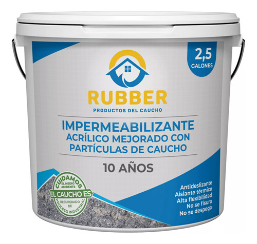 Impermeabilizante Cubiertaçrubber 10 Años 2.5 Gl