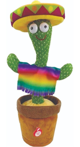 Un cactus que baila y habla reproduce música, repite su voz, juguete USB, caqui, baile
