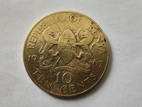 Moneda Kenia 10 Cents 1967 (x80