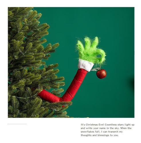 Christmas Tree Ornament Green Fur Arm