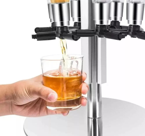 Kit 2x Porta Bebidas Giratório Dosador Whisky 6 Garrafas 1l