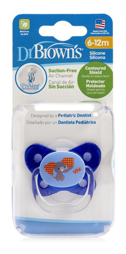 Dr Brown's : Chupete Etapa 2 - 6-12m Motivo Niño En Blister Color Azul DB21407