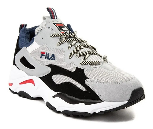 Fila Ray Tracer Tenis Gris Azul Y Rojo De Hombre Originales | Envío gratis