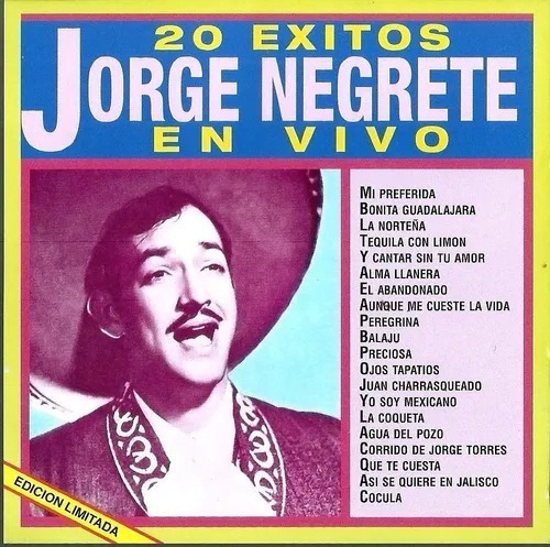 Jorge Negrete 20 Éxitos En Vivo | Cd Música Nueva