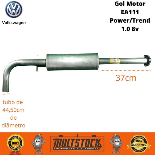 Escapamento Abafador Intermediário Gol 1.0 G3 G4 2000 A 2013