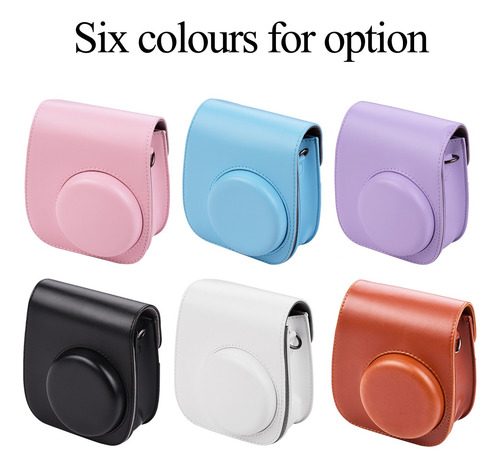 Imagen 5 de 9 de Funda De Cámara Instantánea Morada Con Soporte Para Bolsa De