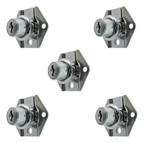Comprar Fechaduras Cilindro Para Móveis Modelo Curto 22mm Kit Com 5 Cor Prateado