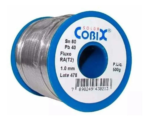 Rolo Solda Eletronica Fio Estanho 60x40 1.0mm 500g Cobix