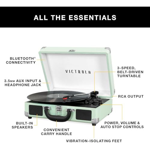 Tocadiscos Vintage De 3 Velocidades Con Bluetooth Victrola