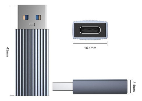 Adaptador Usb 3.0 Para Tipo C 3.1 Ah-ac10 Cinza