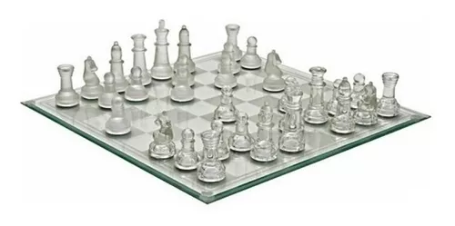 Jogo de xadrez De Vidro 35 x 35 cm no Shoptime