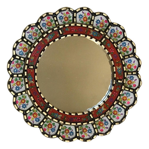 Espelho Peruano Redondo Decorativo