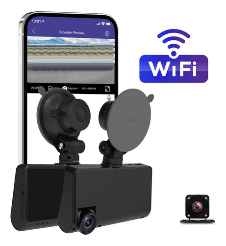 Pantalla Táctil Hd 1080p Frontal, Interior Y Trasera Dash Ca