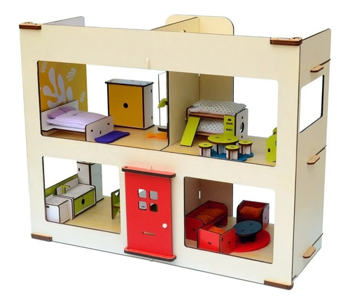 Casa De Muñecas Madera 4 Amb Paredes Imantadas Con Muebles
