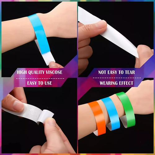 600 Pulseras De Identificación De Papel Dingpai Para Eventos Xz1