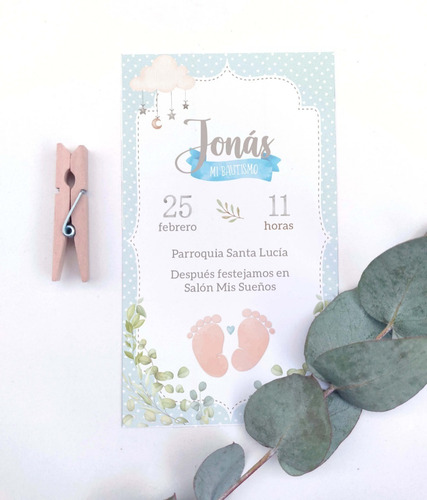Imagen 1 de 8 de Kit Imprimible Bautismo Baby Shower Bebé Piecitos Huellita