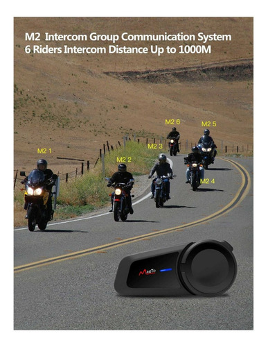 Imagen 4 de 9 de Intercomunicador Maxto M2 1000m 6x Intercom Simple Motodelta