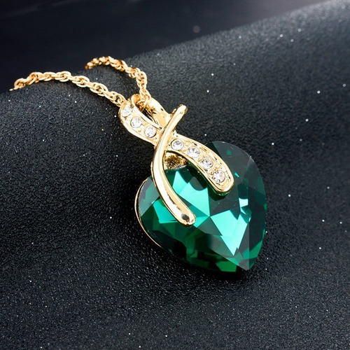 Conjunto Colar E Brincos Cristal Austríaco Folheado Ouro 18k