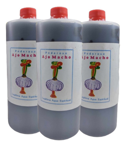 Pack 3 Piezas Agua Espiritual Ajo Macho Macho 1 L