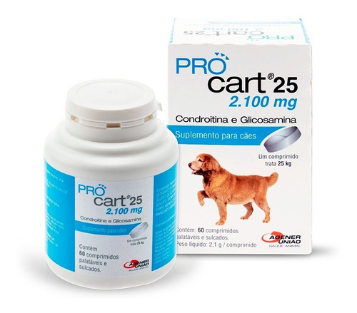 Pro Cart Suplemento Para Cães 25kg 60cp - Agener 