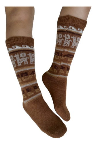 Imagen 8 de 9 de Medias Lana De Alpaca Largas Unisex Color Capital Federal