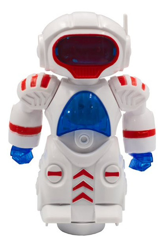Brinquedo Robô Super Bot Dançarino Com Som E Luz Articulado Cor Branco