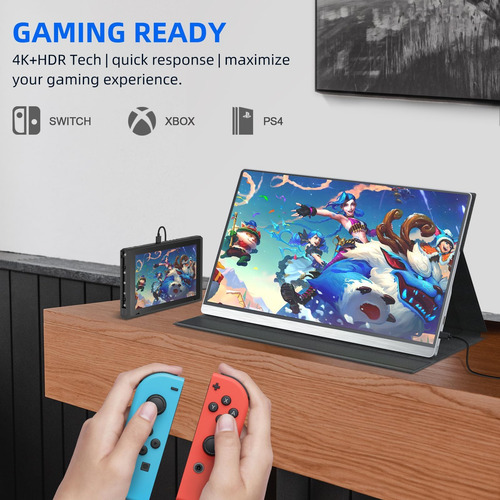 Uperfect Portable Monitor 4k, 15.6 Pañal 3840x2160 Uhd Hdr U