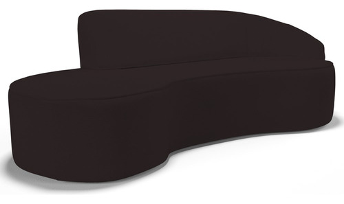 Sofá Living 4 Lug 280cm Braço Dir Mozart Sintético Marrom