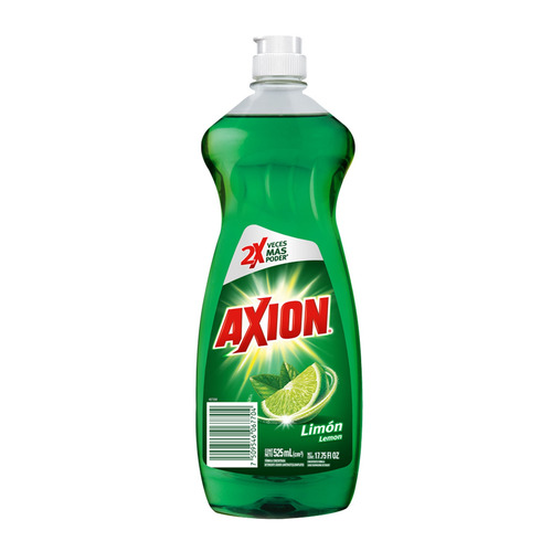 Imagen 1 de 3 de Lavatrastes Axion Limón líquido en botella 525 mL