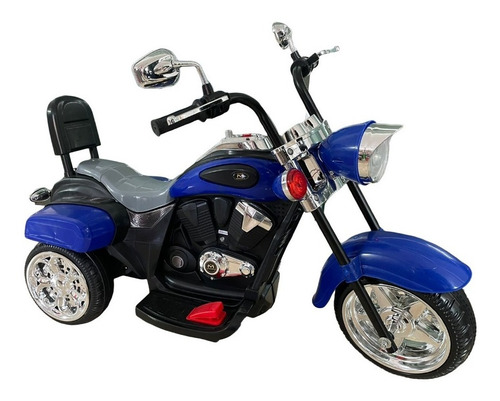 Moto Chopper Eléctrica Recargable Para Niños 6v Machuka 144 Color Azul