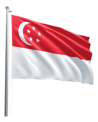 Bandeira Singapura 150x90 Cm Oxford Poliéster Oficial