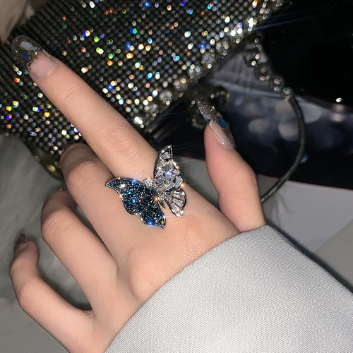 Trendy Mori Super Sparkling Full Diamonds Anillo Dedo Indice