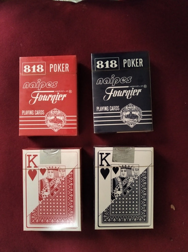 Cartas De Poker Originales Fournier Roja Y Negra. Españolas.