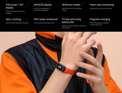 Imagen 8 de 8 de Combo Xiaomi Mi Band 6 Smart Watch En Español + Film + Malla