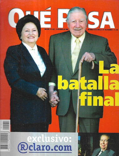 Revista Qué Pasa 1531 / 12 Agosto 2000 / La Batalla Final (Usado)