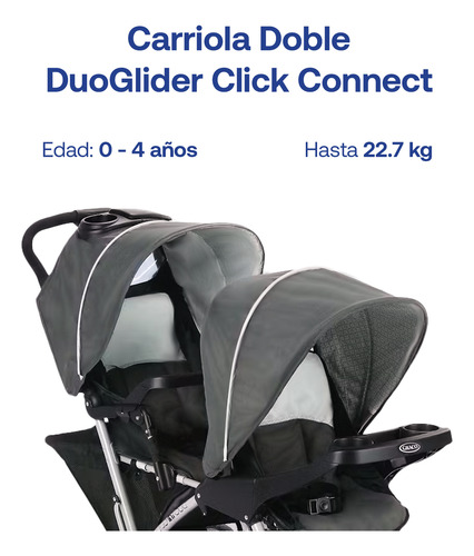 Coche Duoglider Click Connect Glacier Graco