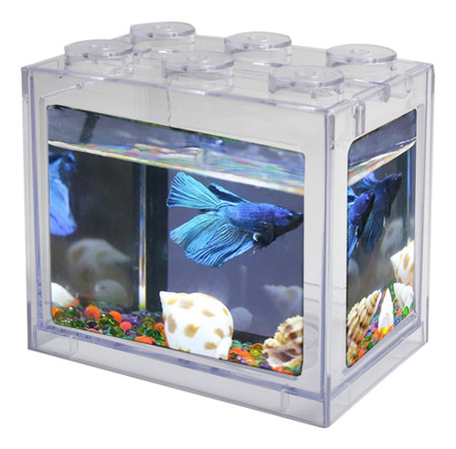 Imagen 1 de 9 de Mini Tanque De Peces Usb De Escritorio Led Acuario Kit Trans