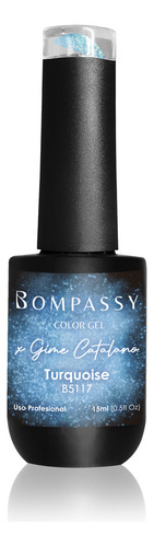 Bompassy Esmalte Semipermanente Turquoise 15ml Gime Catalano Color Turquesa Brillo