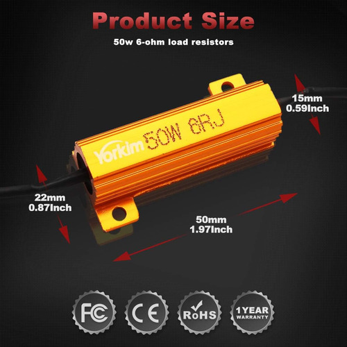 50w 6ohm Resistencias De Carga Resistencia Led Señal D...
