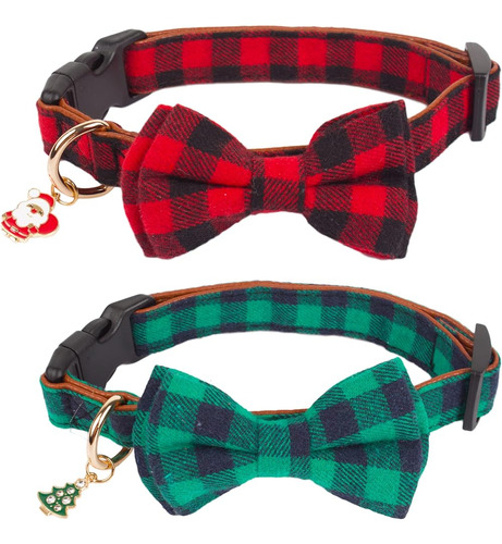 Adoggygo Collar De Navidad Para Perros Con Lazo, Collares Aj