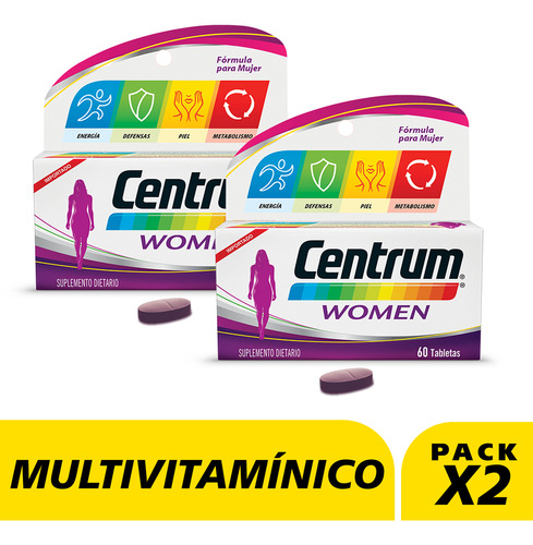 Multivitamínico Centrum Women X60 Tabs - Pack X2