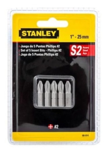 5 Puntas Phillips Ph2 25mm Stanley