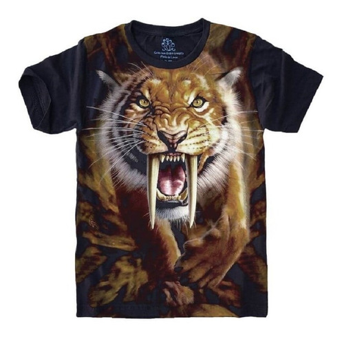 Blusa Fem. 5%off Animal Tigre Bravo Personalizada Diferente